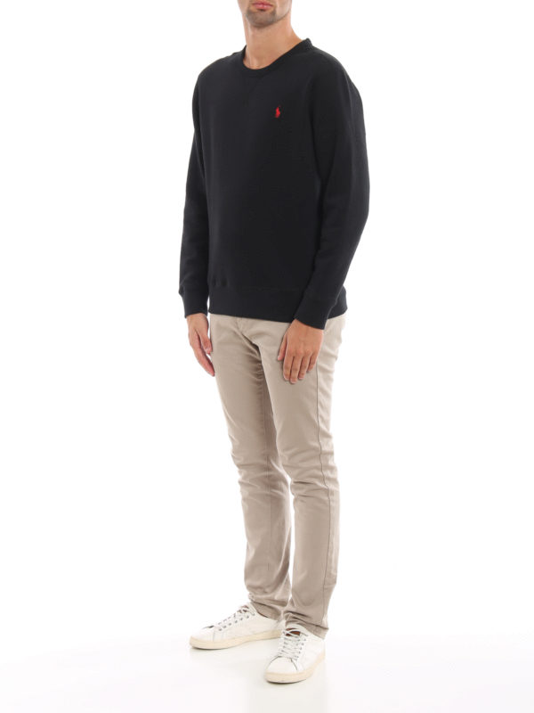 POLO RALPH LAUREN: Sweatshirts & Sweaters online - Black cotton blend sweatshirt