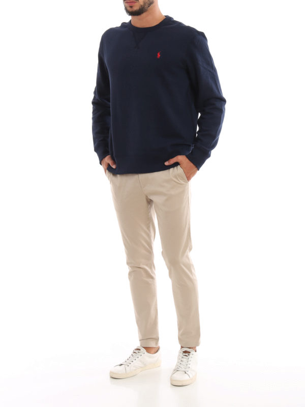 POLO RALPH LAUREN: Sweatshirts & Sweaters online - Navy cotton blend sweatshirt