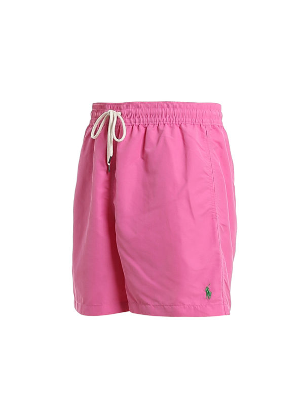 POLO RALPH LAUREN: Swim shorts & swimming trunks online - Logo embroidery pink swim shorts