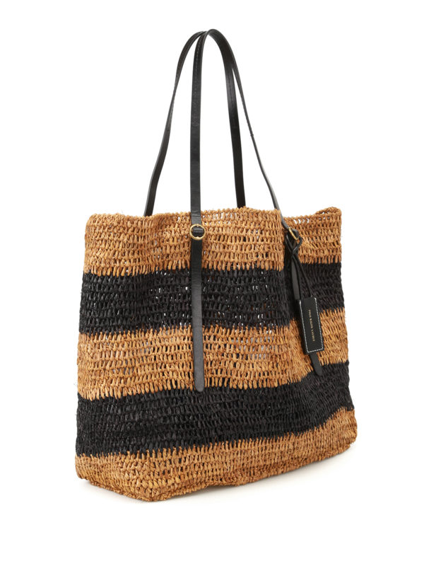 POLO RALPH LAUREN: totes bags online - Striped raffia large tote