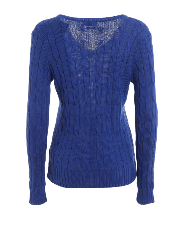 POLO RALPH LAUREN: Strickpullover mit V-Ausschnitt online - V-Pullover - Blau