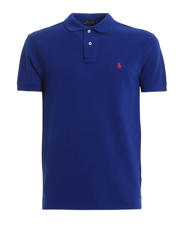POLO RALPH LAUREN: polo shirts - Blue slim polo shirt