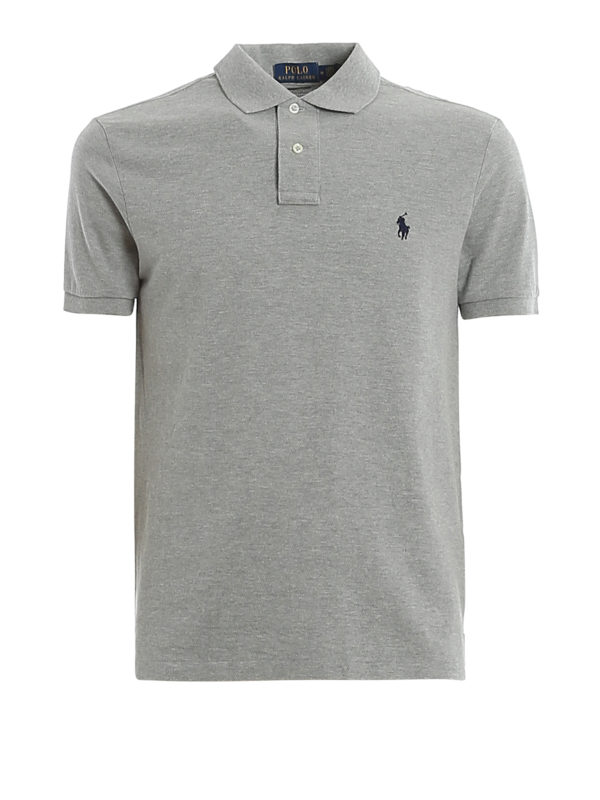 POLO RALPH LAUREN: polo shirts - Grey pique cotton polo shirt