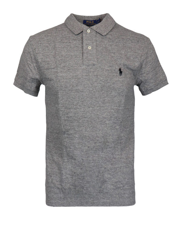POLO RALPH LAUREN: polo shirts - Logo grey pique cotton polo shirt