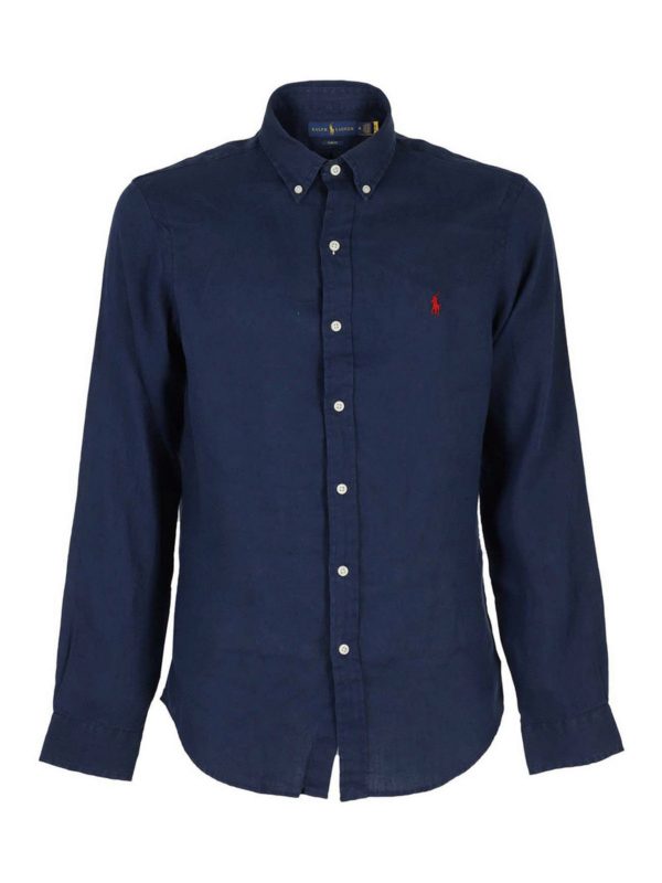 POLO RALPH LAUREN: シャツ - シャツ - ダークブルー