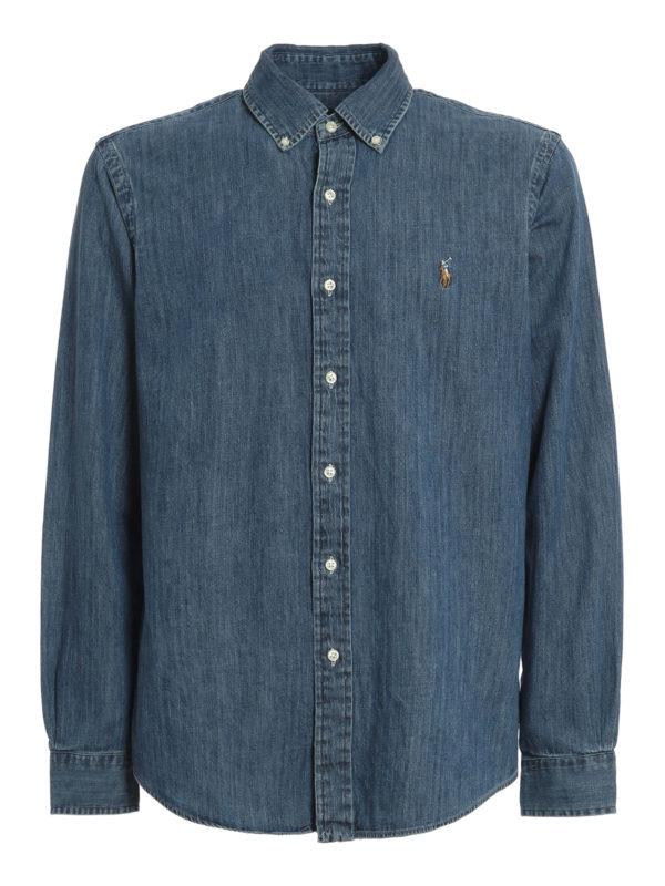 POLO RALPH LAUREN: shirts - Logo embroidery denim shirt