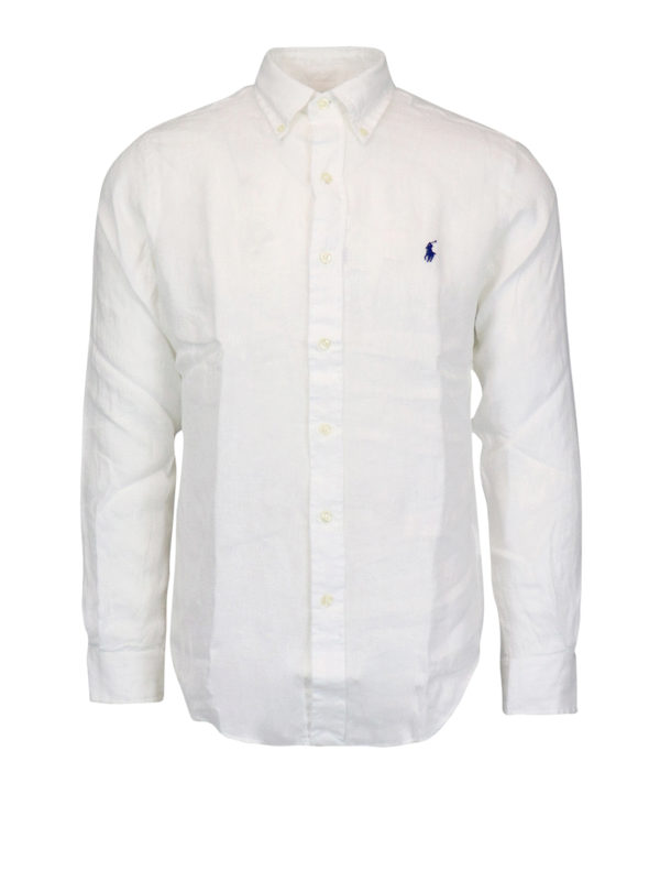 POLO RALPH LAUREN: shirts - White linen shirt