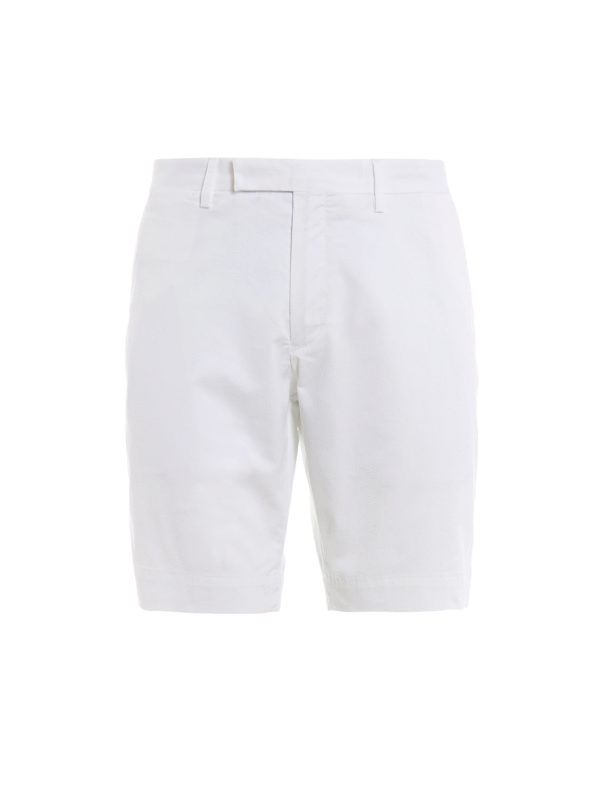 POLO RALPH LAUREN: pantaloni corti e shorts - Pantaloni corti in cotone stretch blu bianco