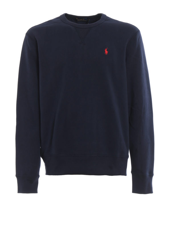 POLO RALPH LAUREN: Sweatshirts & Sweaters - Navy cotton blend sweatshirt