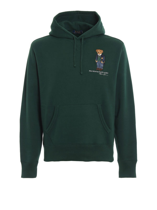 POLO RALPH LAUREN: Sweatshirts & Sweaters - Polo Bear fleece cotton green hoodie