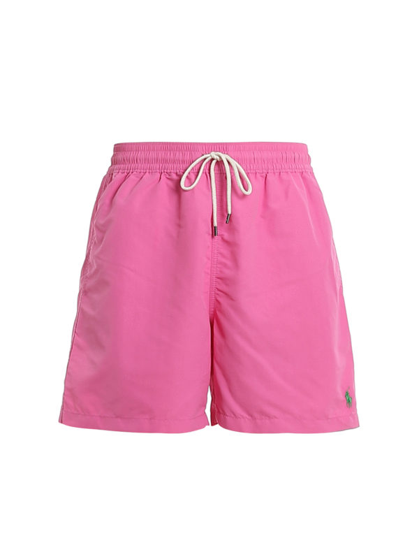 POLO RALPH LAUREN: Swim shorts & swimming trunks - Logo embroidery pink swim shorts