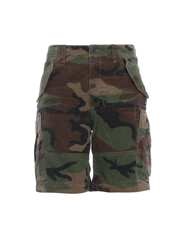 POLO RALPH LAUREN: Trousers Shorts - Camouflage cotton cargo shorts