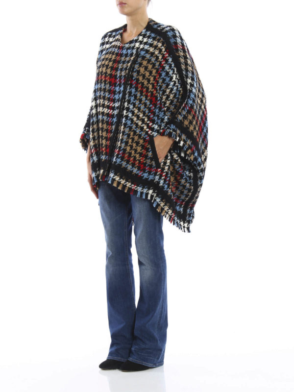 Poncho-inspired jersey cape shop online: ETRO