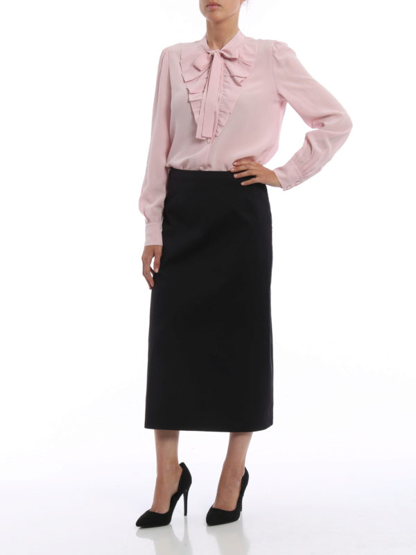 Poplin long skirt shop online: PRADA