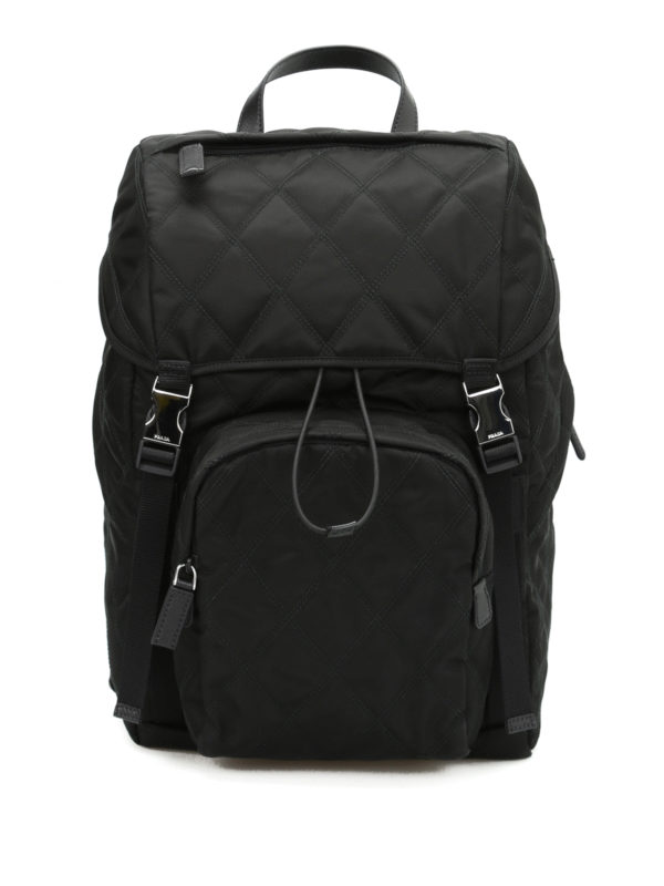 PRADA: backpacks - Argyle quilted nylon backpack