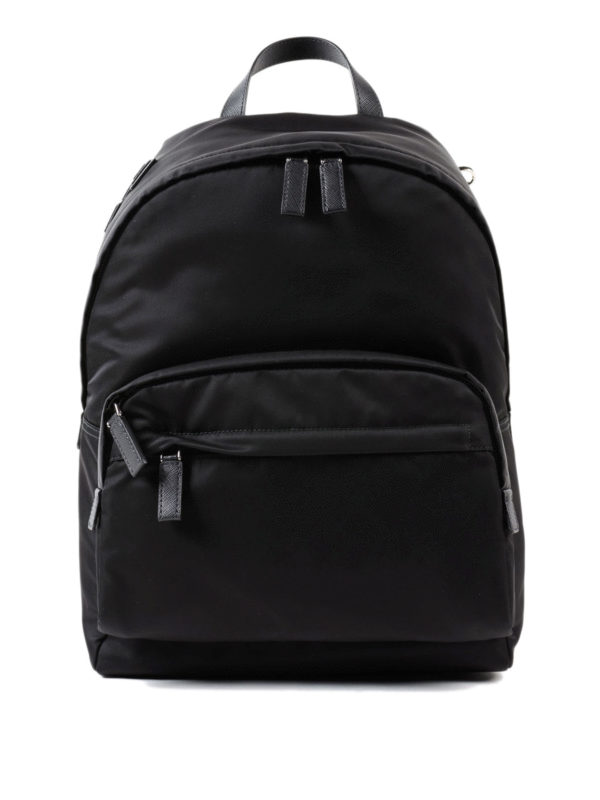 PRADA: backpacks - Saffiano logo nylon backpack