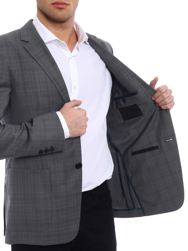 PRADA buy online Check wool unstructured blazer