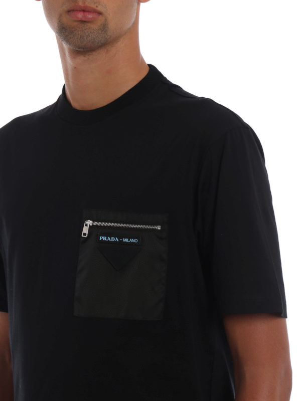 PRADA buy online Cotton T-shirt with nylon pocket