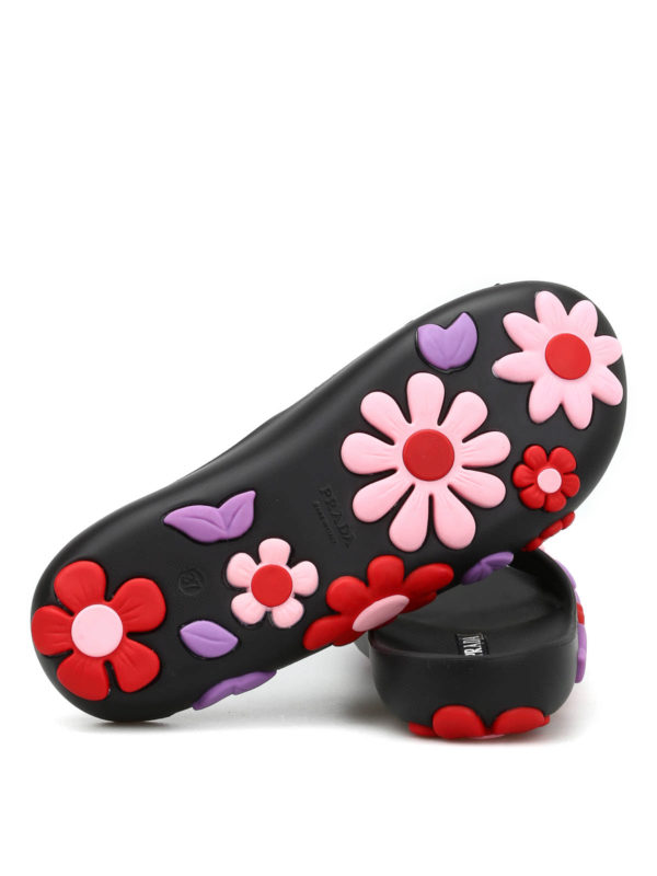 PRADA buy online Flower pattern slider sandals