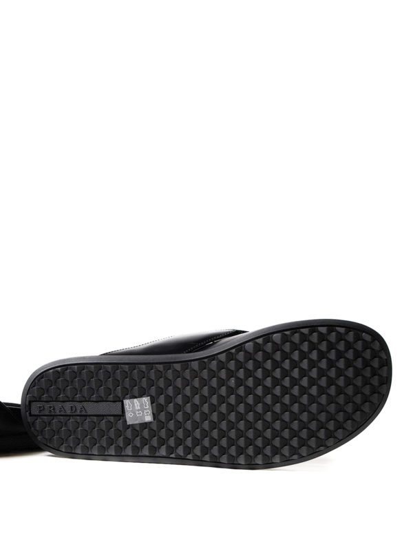 PRADA buy online Leather and fabric thong sandals