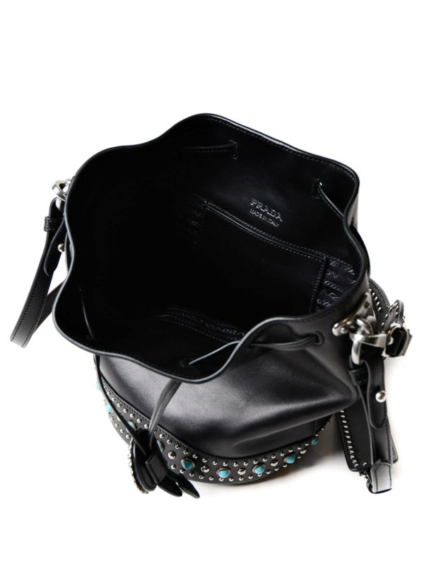 PRADA buy online Precious stones leather bucket bag