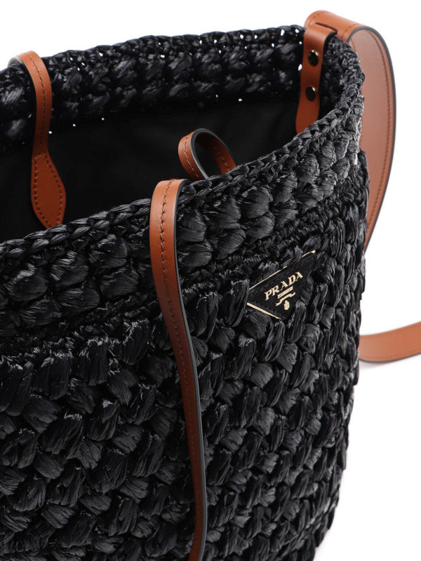 PRADA buy online Raffia bucket bag