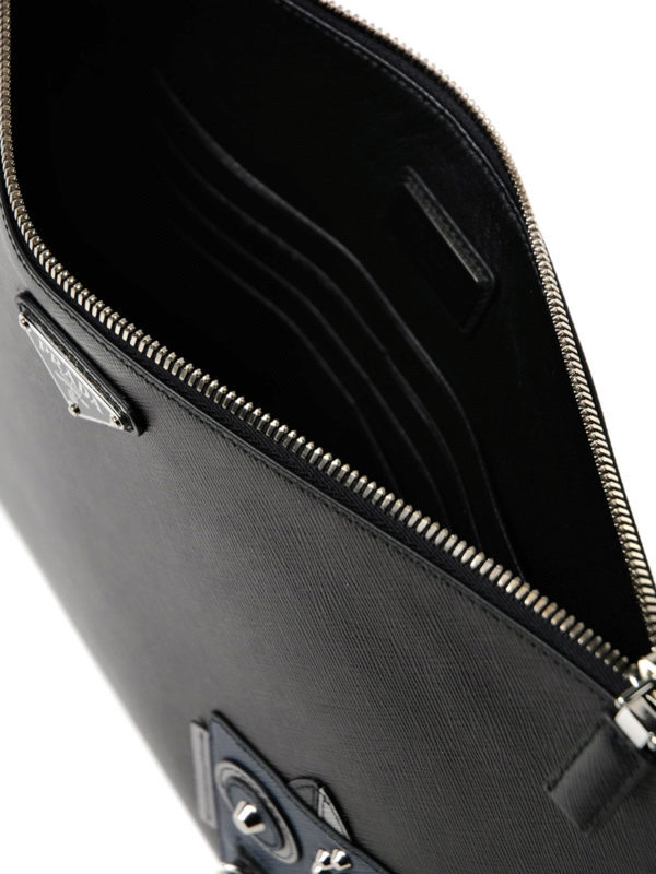 PRADA buy online Robot patch saffiano clutch