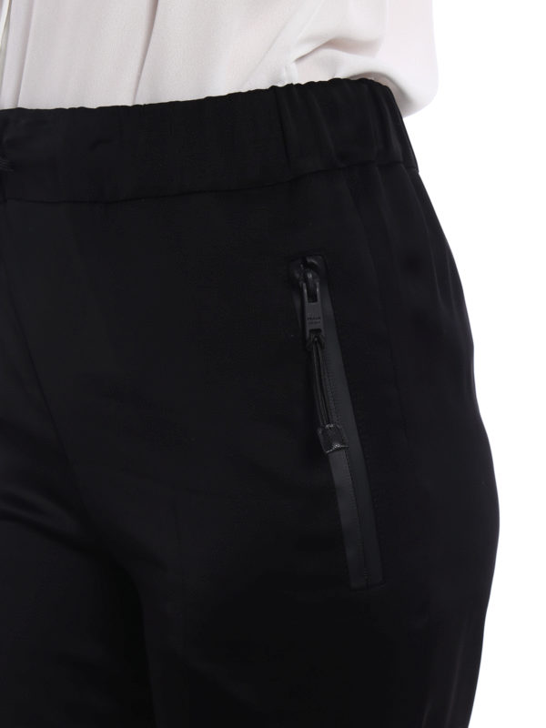 PRADA buy online Solid black satin pull-on trousers