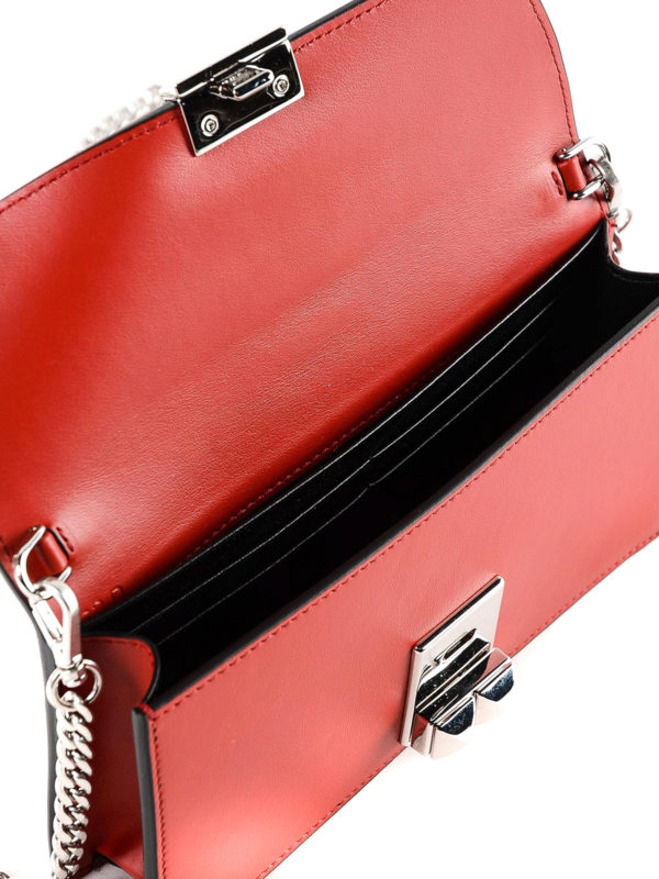 PRADA buy online Studded leather clutch with chain strap