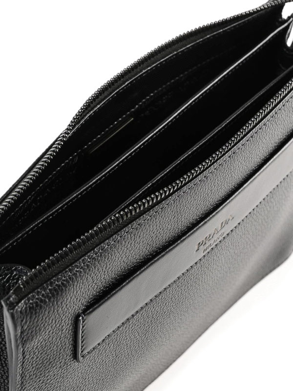 PRADA buy online Textured leather clutch