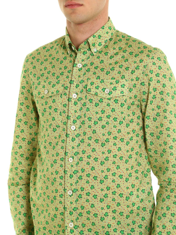 PRADA buy online Turtle print poplin shirt