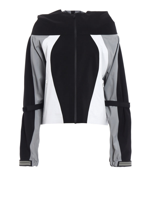 PRADA: casual jackets - Colour block techno A-line jacket