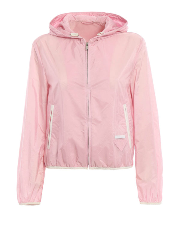 PRADA: casual jackets - Lightweight nylon crop jacket