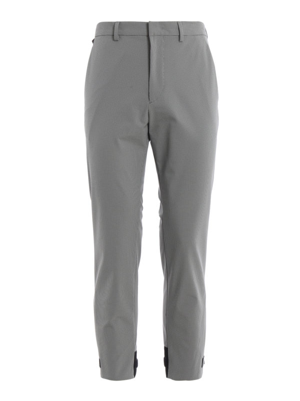 PRADA: casual trousers - Patterned stretch tech fabric trousers