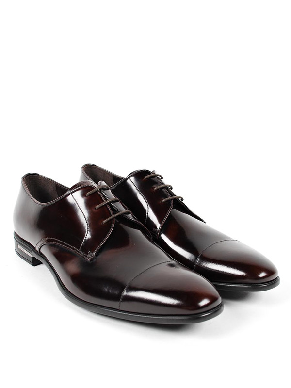 PRADA: classic shoes - Brushed leather derby shoes