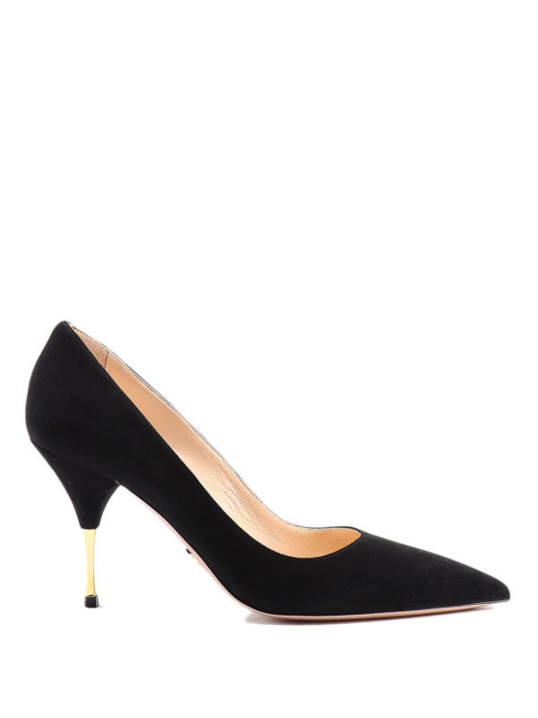 PRADA: court shoes - Black suede pumps