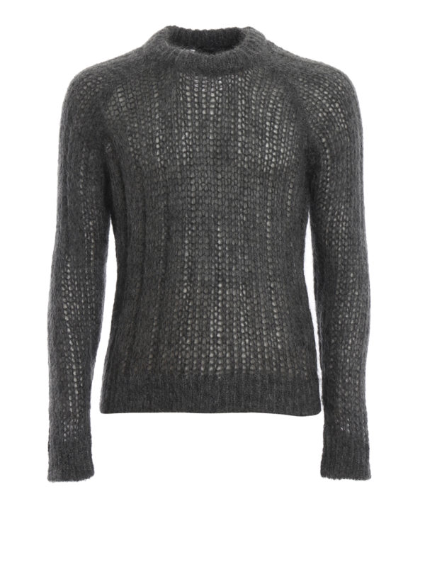 PRADA: crew necks - Ribbed mohair sweater