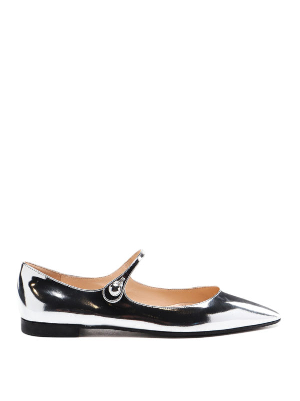PRADA: flat shoes - Metallic leather flats