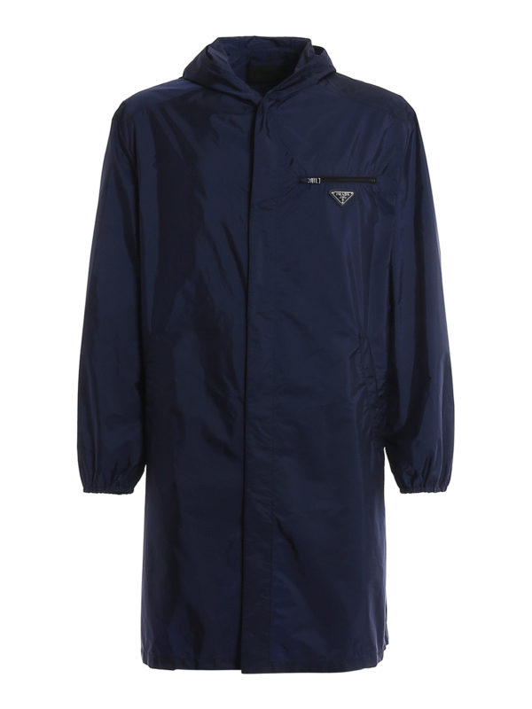PRADA: knee length coats - Light nylon raincoat
