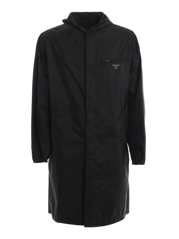 PRADA: knee length coats - Light nylon raincoat