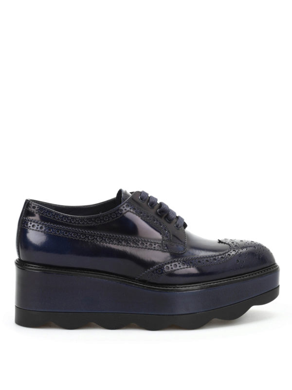 PRADA: Chaussures à lacets - Chaussures Richelieu Bleu