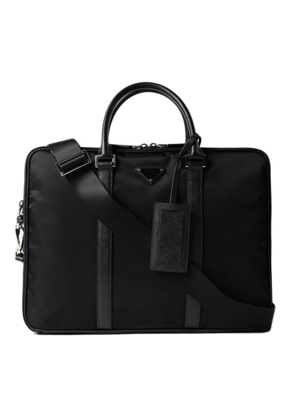 PRADA: ラップトップケース＆ブリーフケース - ラップトップバッグ/ブリーフケース - 黒