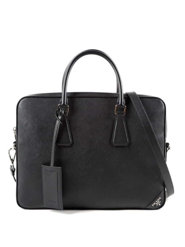 PRADA: ラップトップケース＆ブリーフケース - ラップトップバッグ/ブリーフケース - 黒