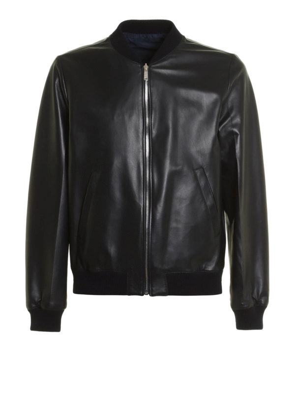 PRADA: leather jacket - Reversible bomber jacket