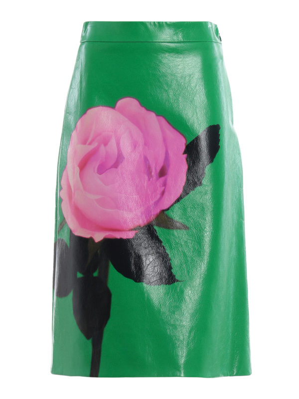 PRADA: Lederröcke - Lederrock - Grün