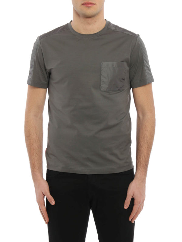 PRADA LINEA ROSSA: t-shirts online - Nylon detailed basic Tee