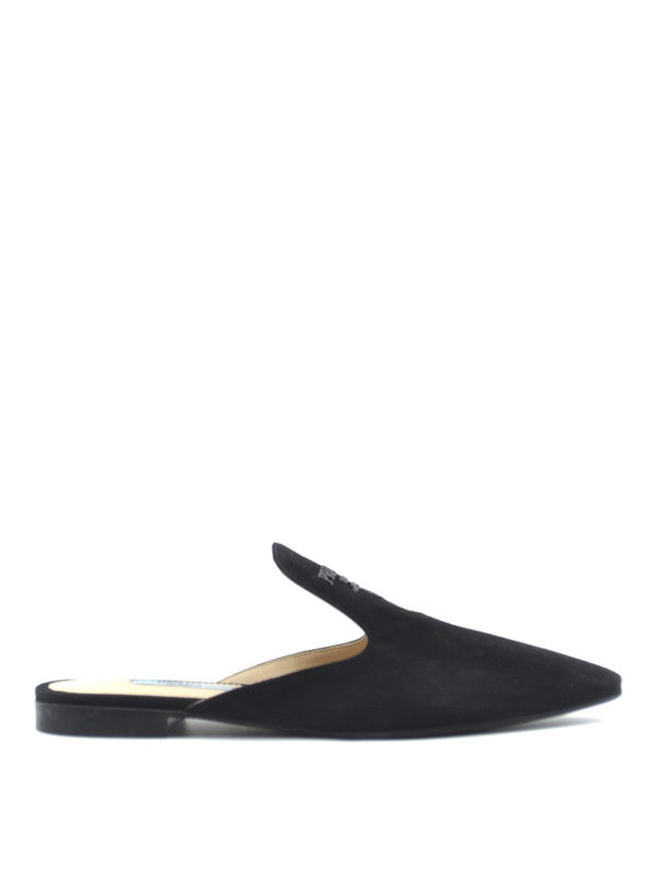 PRADA: mules shoes - Black suede mules