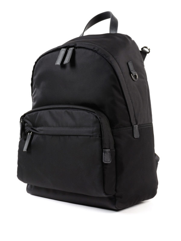 PRADA: backpacks online - Saffiano logo nylon backpack
