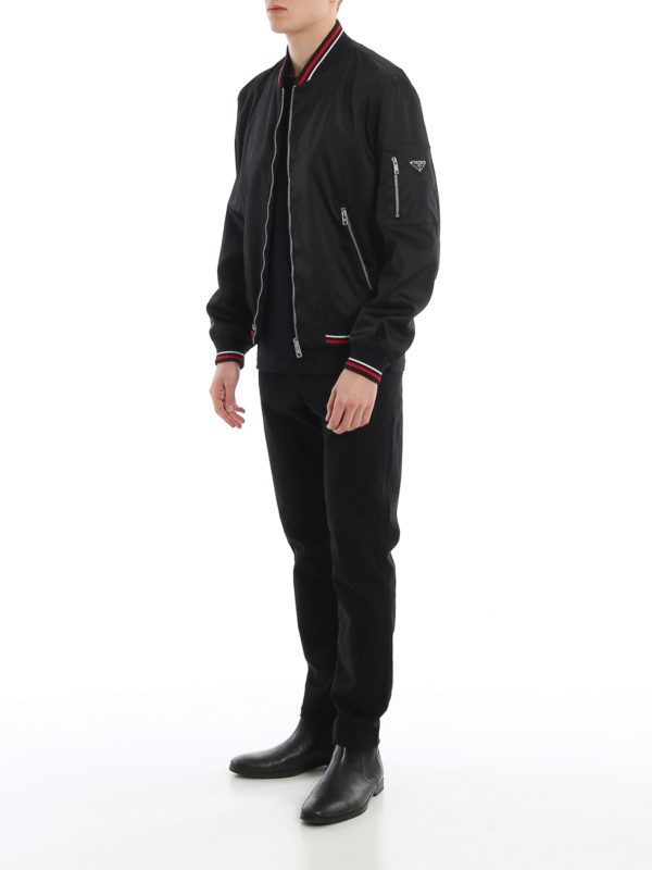 PRADA: bombers online - Gabardine bomber jacket