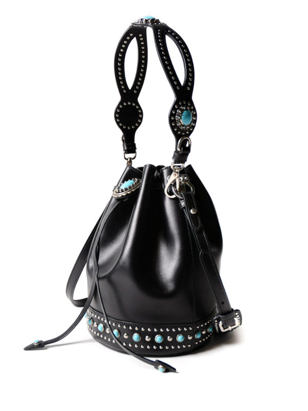 PRADA: Bucket bags online - Precious stones leather bucket bag